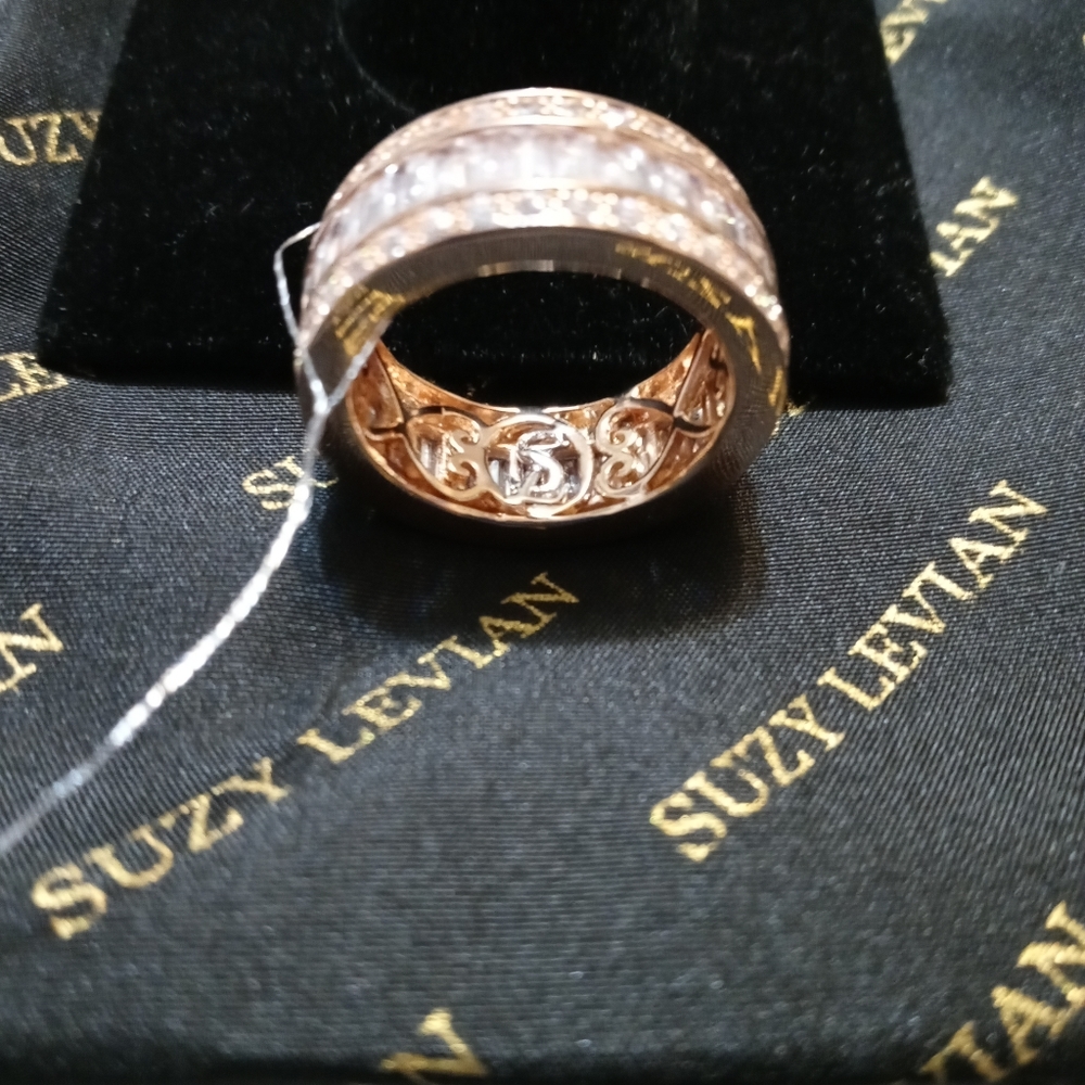 14K Rose Gold Plated Sterling Silver Baguette Cut - Picture 8 of 14
